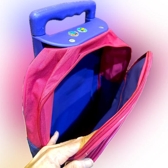 VTG Y2K LI’L BUM ROLLING BACKPACK SUITCASE LUGGAGE CHILDRENS KIDS PINK PURPLE - Picture 8 of 11